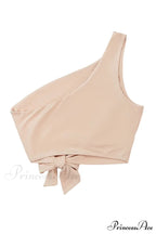 Crop Khaki One Tie Shoulder Side Top image 15