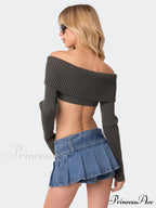 Crop Sweater and Long-Sleeved Comfortable Sexy Chest-Wrapped Top Woolen Sweater image 2