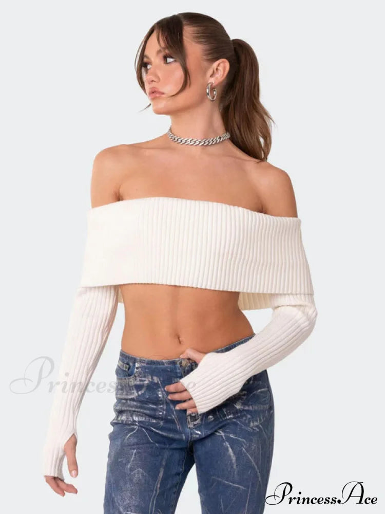 Crop Sweater and Long-Sleeved Comfortable Sexy Chest-Wrapped Top Woolen Sweater image 6