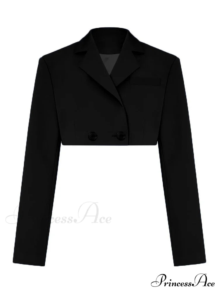 Cropped Blazer And Charming Pleated Mini Skirt Set image 5