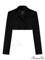 Cropped Blazer And Charming Pleated Mini Skirt Set image 5