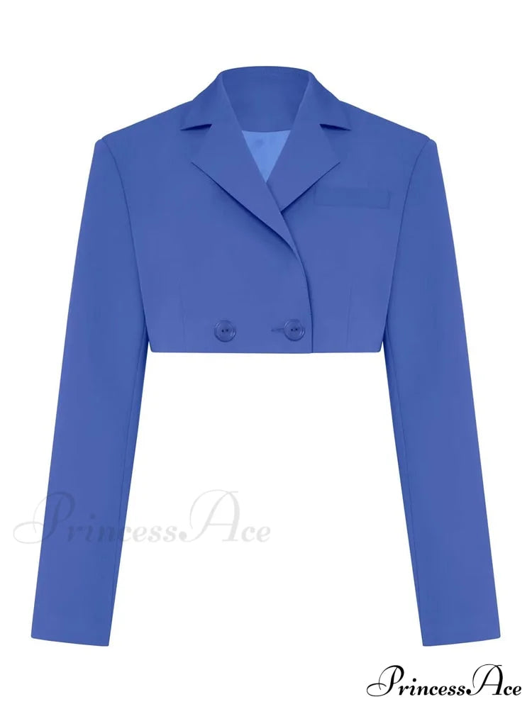 Cropped Blazer And Charming Pleated Mini Skirt Set image 9