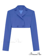 Cropped Blazer And Charming Pleated Mini Skirt Set image 9