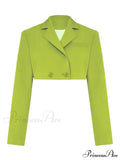 Cropped Blazer And Charming Pleated Mini Skirt Set image 6