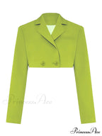 Cropped Blazer And Charming Pleated Mini Skirt Set image 6