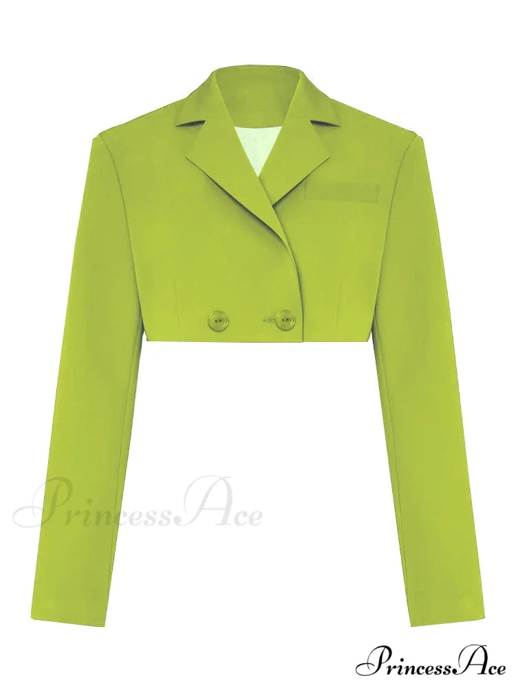 Cropped Blazer And Charming Pleated Mini Skirt Set image 6