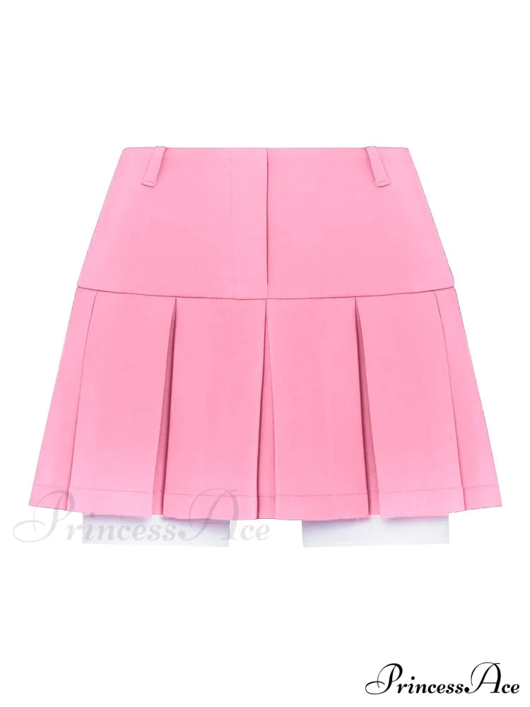 Cropped Blazer And Charming Pleated Mini Skirt Set image 14