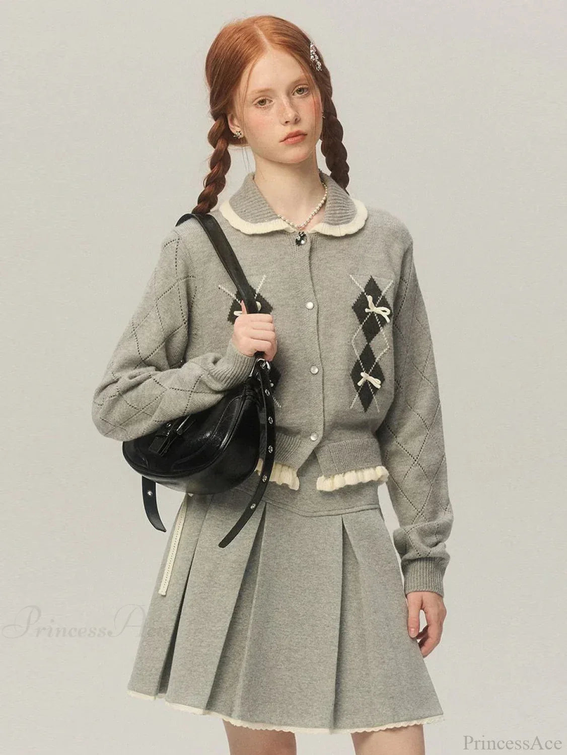 Cropped Bow Aesthetic Cardigan image 3