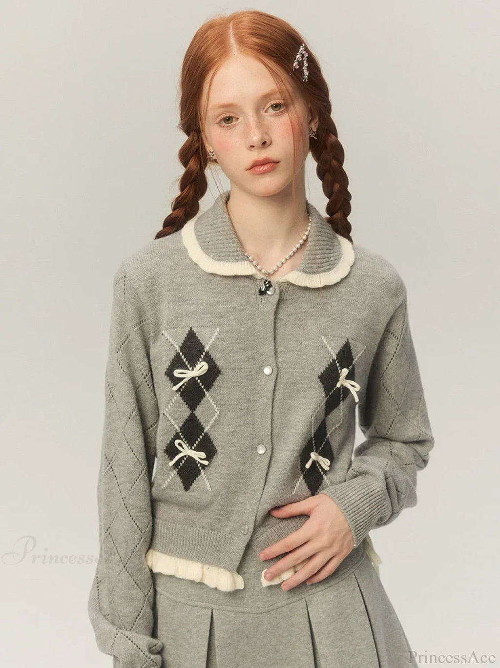 Cropped Bow Aesthetic Cardigan image 2