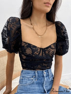 Cropped Lace Edge Trendy Shirred Cami Top image 4