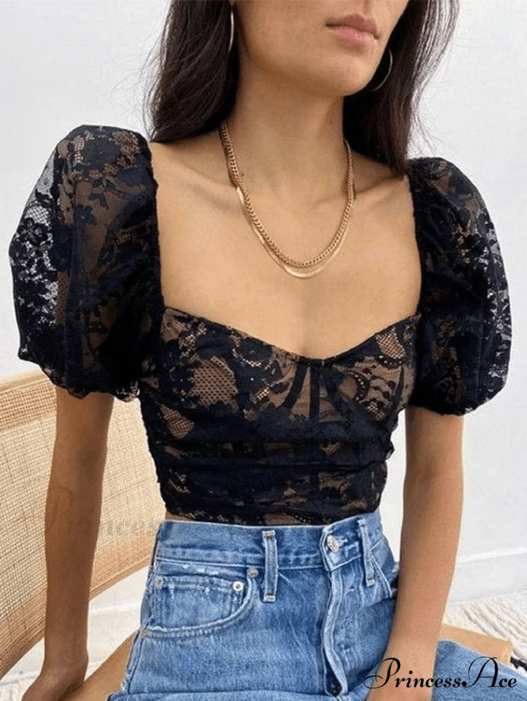 Cropped Lace Edge Trendy Shirred Cami Top image 4