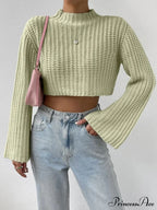 Cropped Long Neck Mock Arm Sweater image 6
