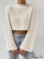 Cropped Long Neck Mock Arm Sweater image 5