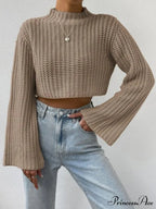 Cropped Long Neck Mock Arm Sweater image 9
