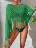 Cropped See Through Tassel Cover Up image 2