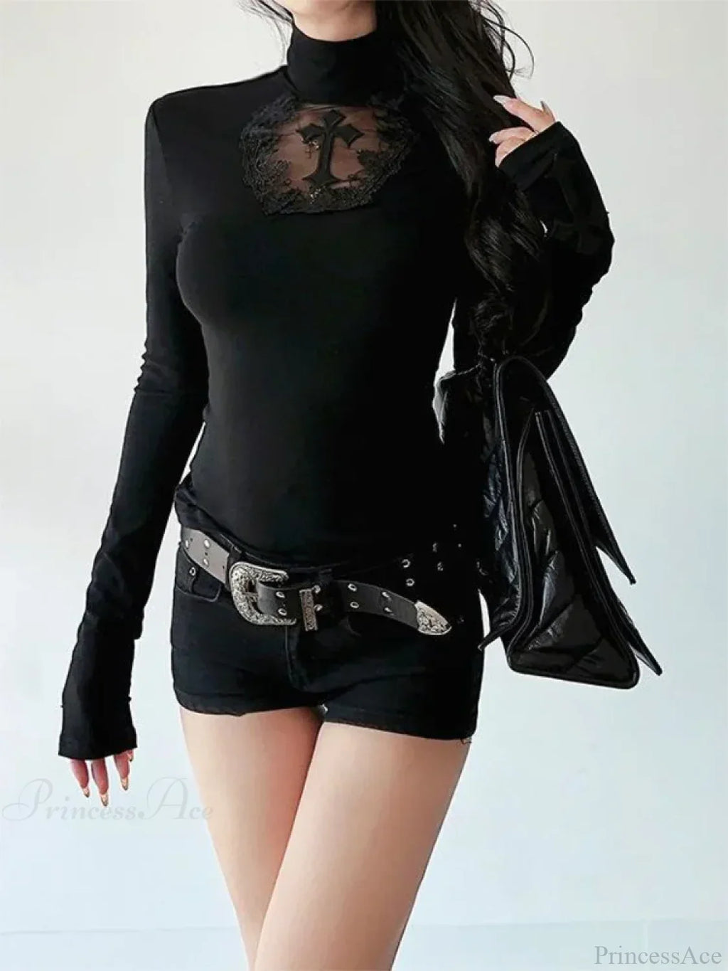 Cross High-neck Knit Top image 6