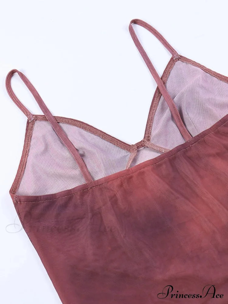 Cross Over Halter Trendy Mesh Crop Cami Top image 7