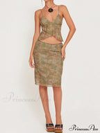 Cross Over Halter Trendy Mesh Crop Cami Top image 16