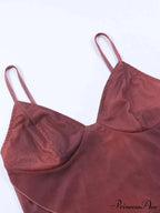 Cross Over Halter Trendy Mesh Crop Cami Top image 5