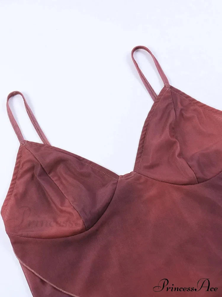 Cross Over Halter Trendy Mesh Crop Cami Top image 5