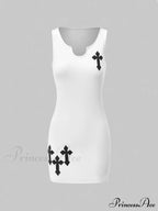 Gothic Printed Cross Mini Dress image 2