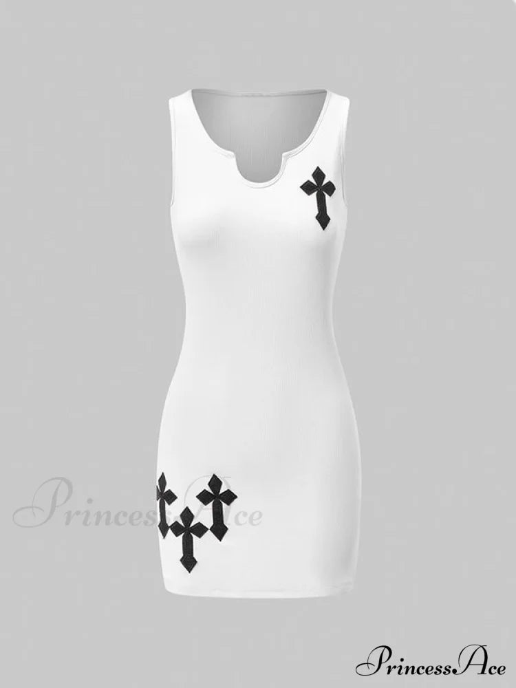 Gothic Printed Cross Mini Dress image 2