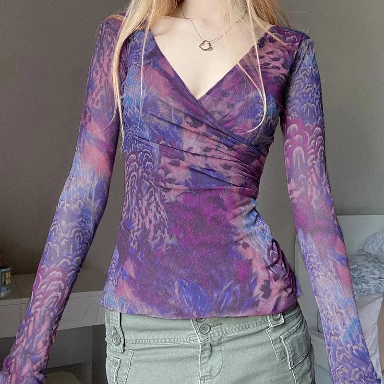 Cross V-neck Knit Top image 1