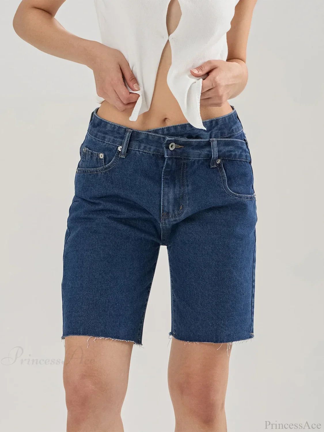 Crossover Asymmetrical Denim Short image 3