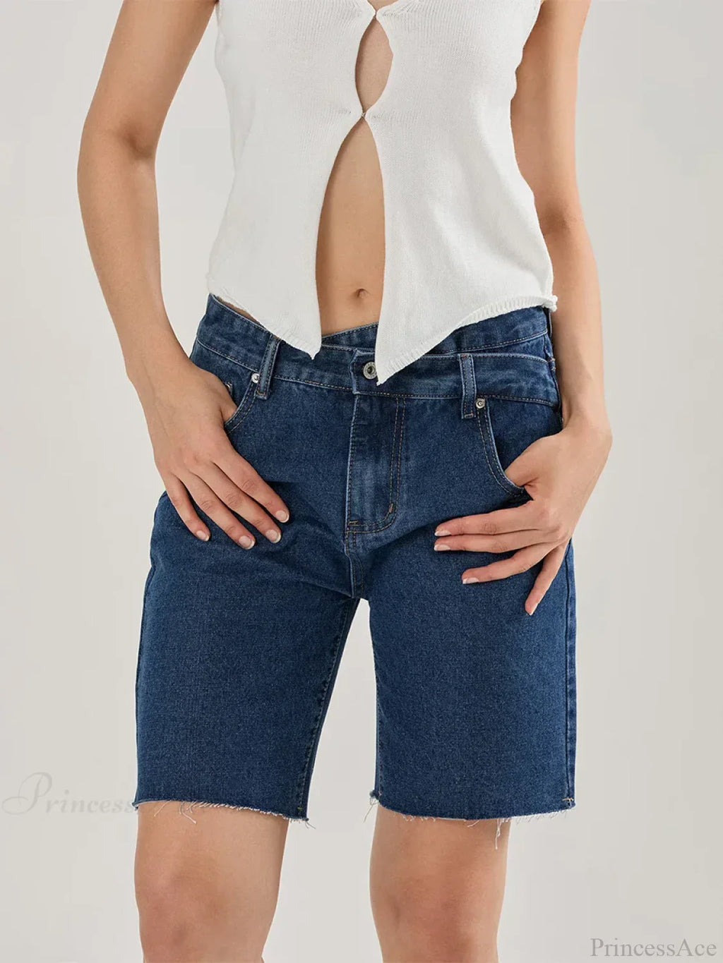 Crossover Asymmetrical Denim Short image 4