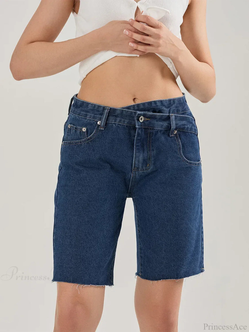 Crossover Asymmetrical Denim Short image 6