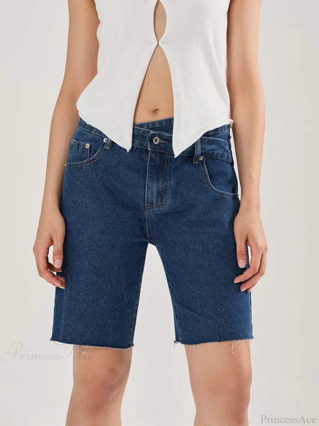 Crossover Asymmetrical Denim Short image 1