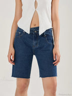 Crossover Asymmetrical Denim Short image 1