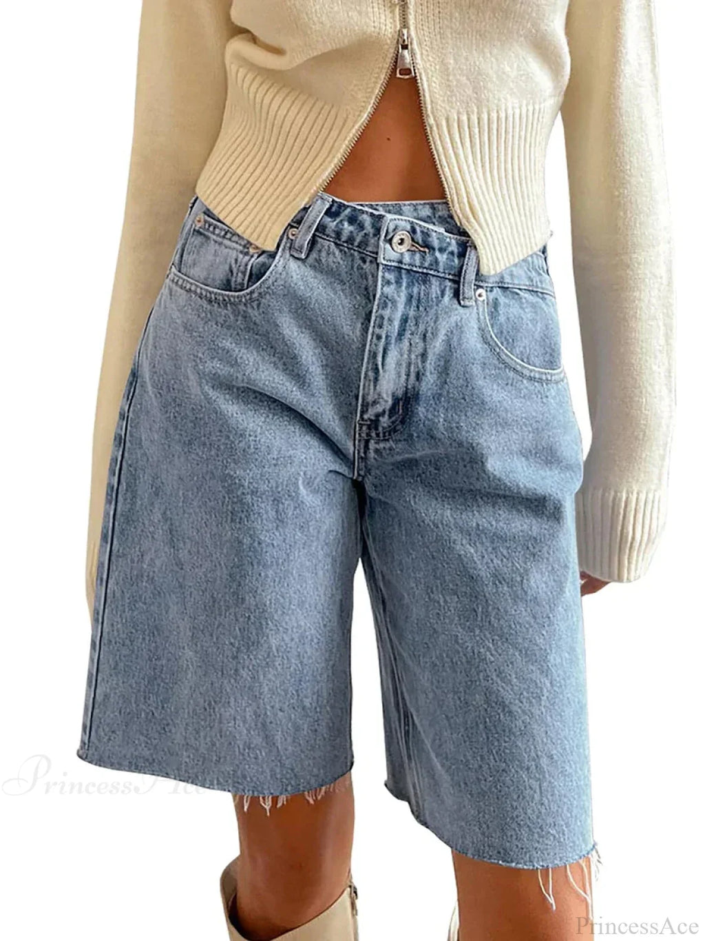 Crossover Asymmetrical Denim Short image 7