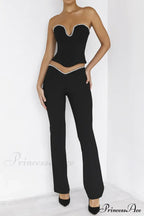 Crystal Trimmed Corset Charming + Embellished Trousers Set image 6