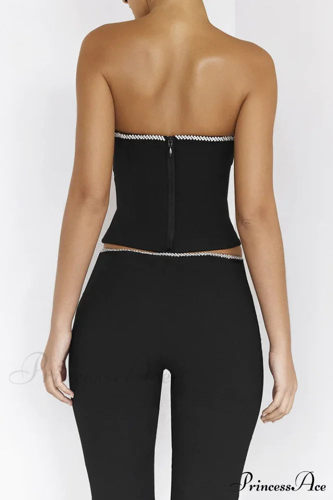 Crystal Trimmed Corset Charming + Embellished Trousers Set image 5