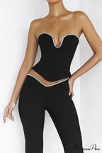 Crystal Trimmed Corset Charming + Embellished Trousers Set image 4