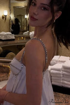 Crystal Trimmed Stylish Scallop Mini Dress image 9