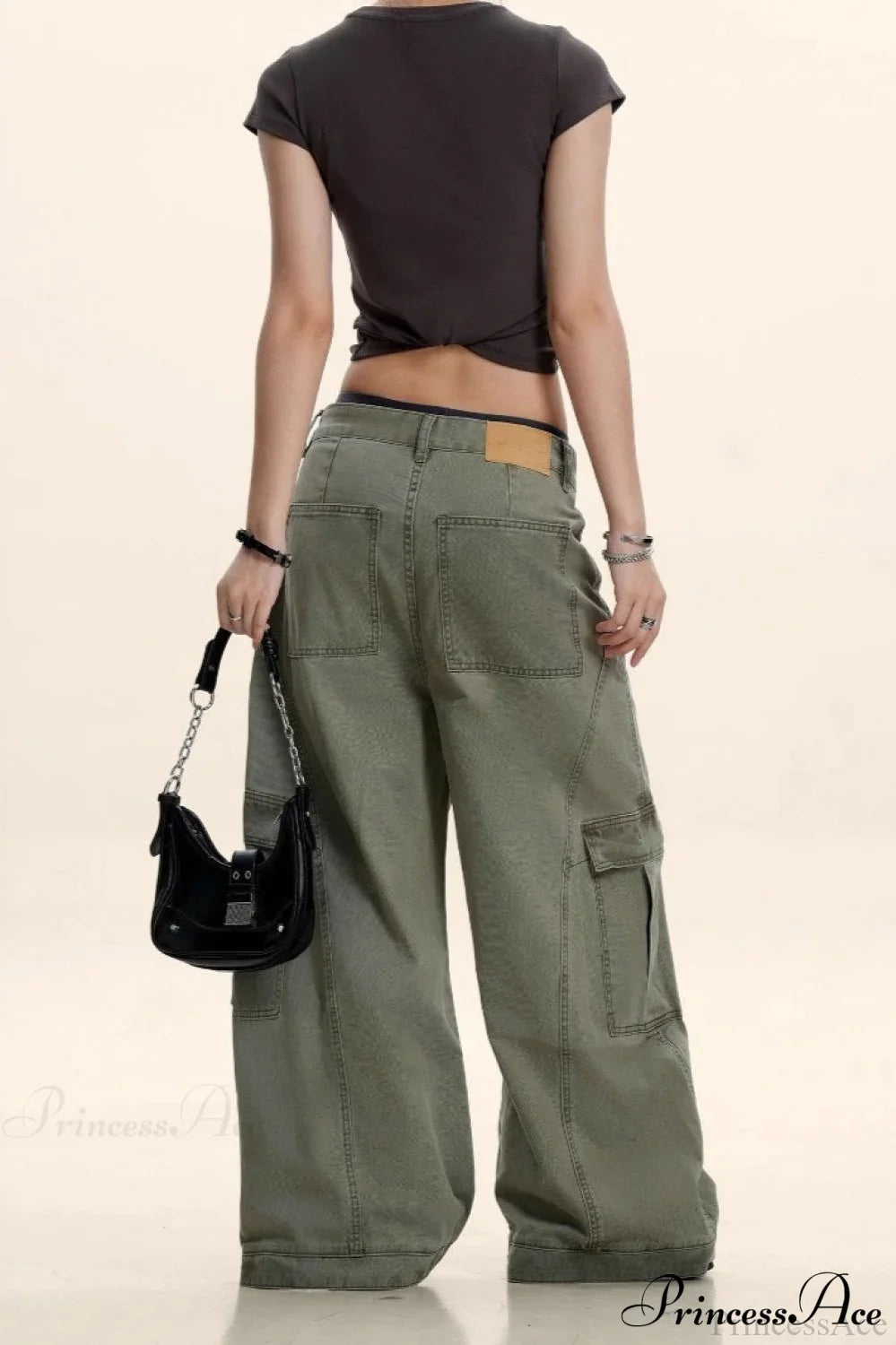 Curved Deconstructed Wide-Leg Cargo Pants image 2