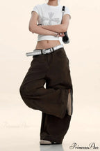 Curved Deconstructed Wide-Leg Cargo Pants image 4