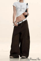 Curved Deconstructed Wide-Leg Cargo Pants image 5