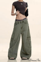 Curved Deconstructed Wide-Leg Cargo Pants image 1