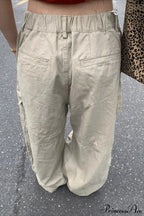 Curved Large Pocket Loose Cargo Pants image 3