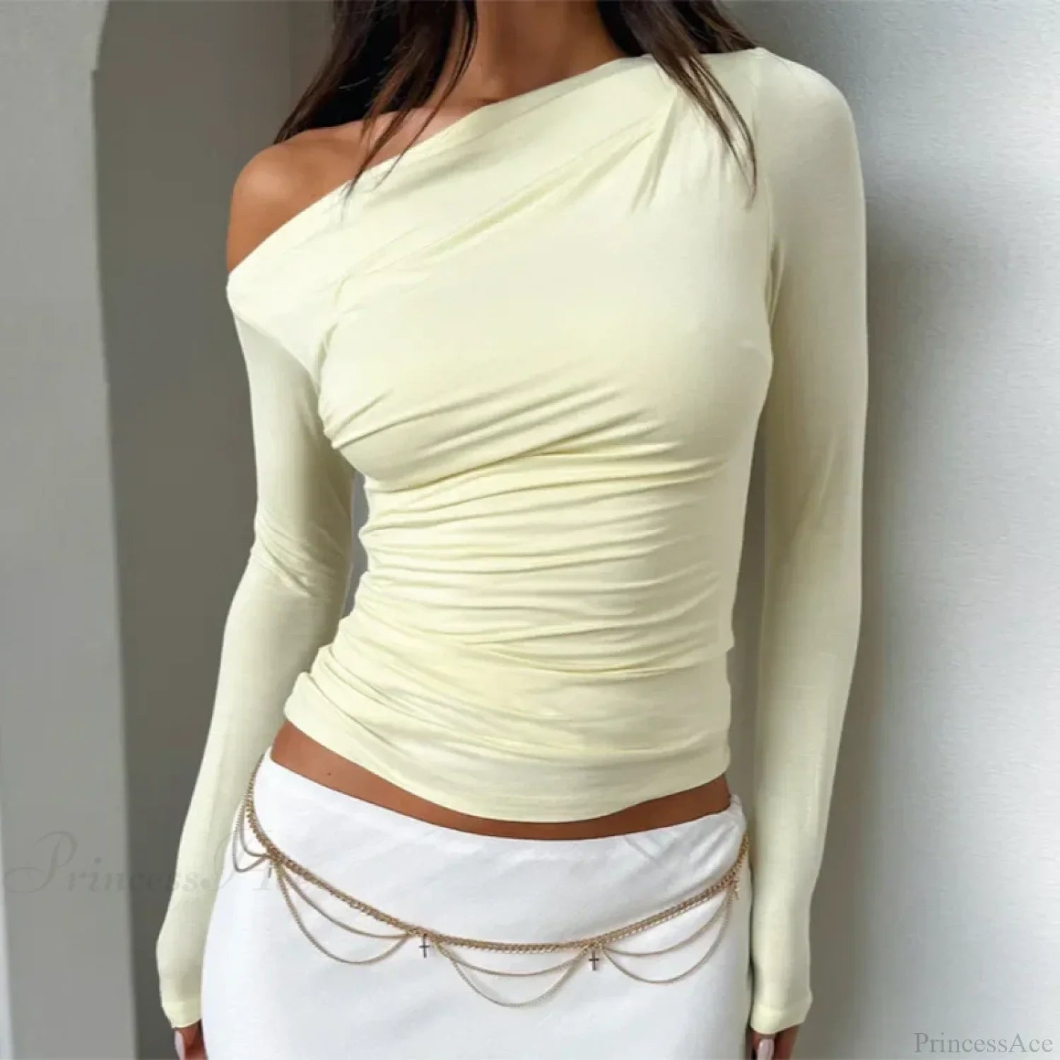 Custom Design Casual Boat Neck Off Shoulder Slim Crop Knit Top image 5
