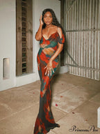 Cut Out Backless Split Maxi Dress image 2