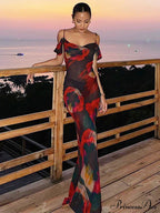 Cut Out Backless Split Maxi Dress image 1