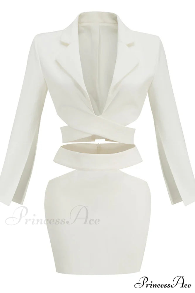 Cut Out Blazer Top Graceful + Mini Skirt Set image 3