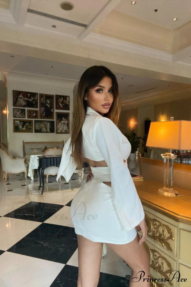 Cut Out Blazer Top Graceful + Mini Skirt Set image 8