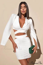Cut Out Blazer Top Graceful + Mini Skirt Set image 1