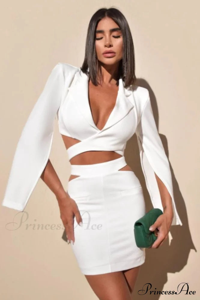 Cut Out Blazer Top Graceful + Mini Skirt Set image 1