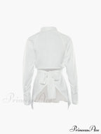 Cut Out Button Trendy Down Collar Shirt image 4